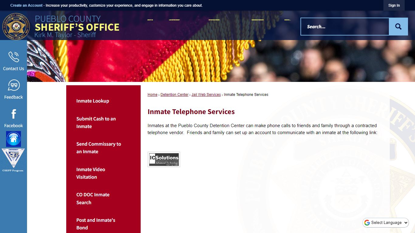 Inmate Telephone Services | Pueblo County Sheriff, CO